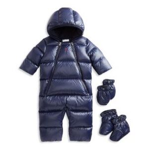 NWT Ralph Lauren Unisex Baby Water-Repellent Down Snowsuit w Removeable mittens